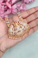 White Stone Lakshmi Designer Dollar Chain - Image 2