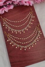 Beautiful Stone Leaf Designer Ear Chain