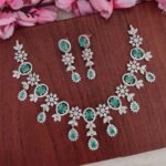 AD Pista Green Stone Designer Necklace