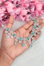 AD Pista Green Stone Designer Necklace - Image 2