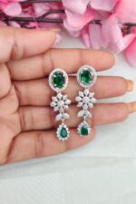 Ad Flower Designer Dark Green Stone Necklace - Image 3