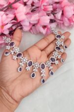 AD Purple Stone Designer Necklace - Image 2