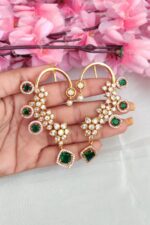 Beautiful Green Stone EarCuff Earrings