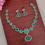 AD Pista Green Stone Designer Necklace