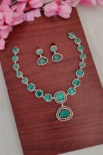 AD Pista Green Stone Designer Necklace