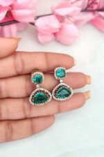 AD Peacock Green Stone Designer Necklace - Image 3