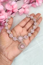 ADBaby Pink Stone Designer Necklace - Image 2