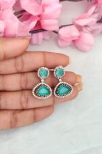 AD Pista Green Stone Designer Necklace - Image 3