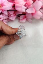 BabyPink Flower Design Finger Ring - Image 2