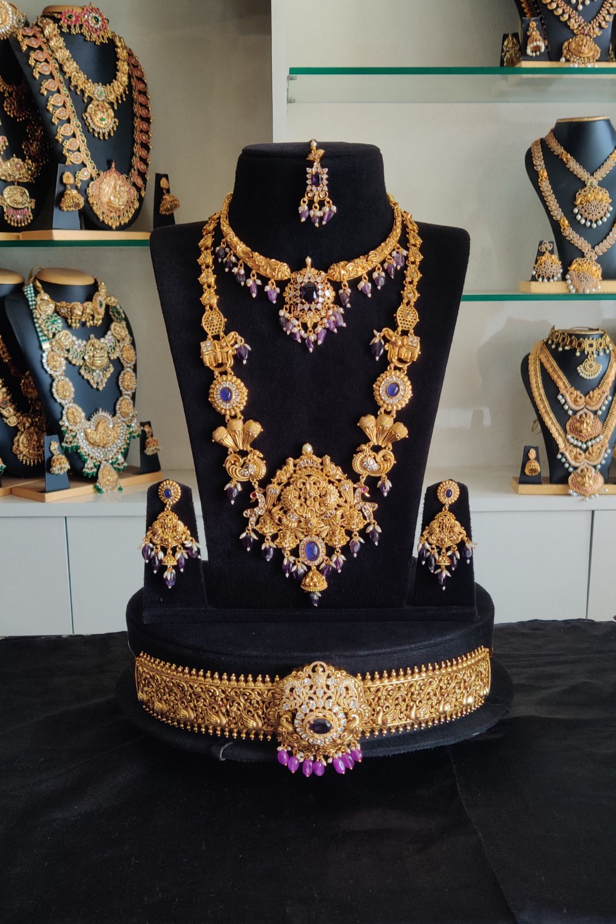 IMG_20260405_124943.jpg-1.jpeg Premium Purple Stone Kerala Designer Bridal Set - Image 1