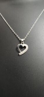 Elegant Heart Pendant Necklace – Sparkling & Timeless - Image 2