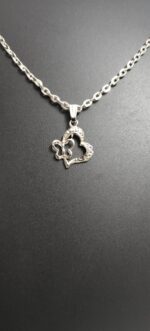 Elegant Double Heart & Butterfly Pendant Necklace – Symbol of Love & Grace - Image 2