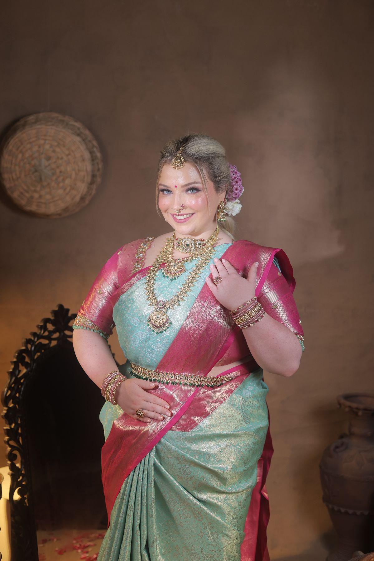 PDS_6342.JPG-1.jpeg Beautiful Green Beads Bridal Jewellery For Rent - Image 1