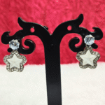 Pearl & Crystal Stud Earrings (Star) - Image 2