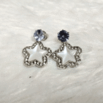 Pearl & Crystal Stud Earrings (Star)